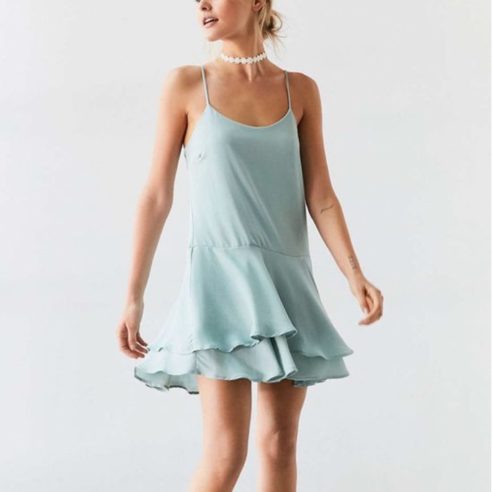 UO Kimchi Blue Drop Tier Waist Mini Dress